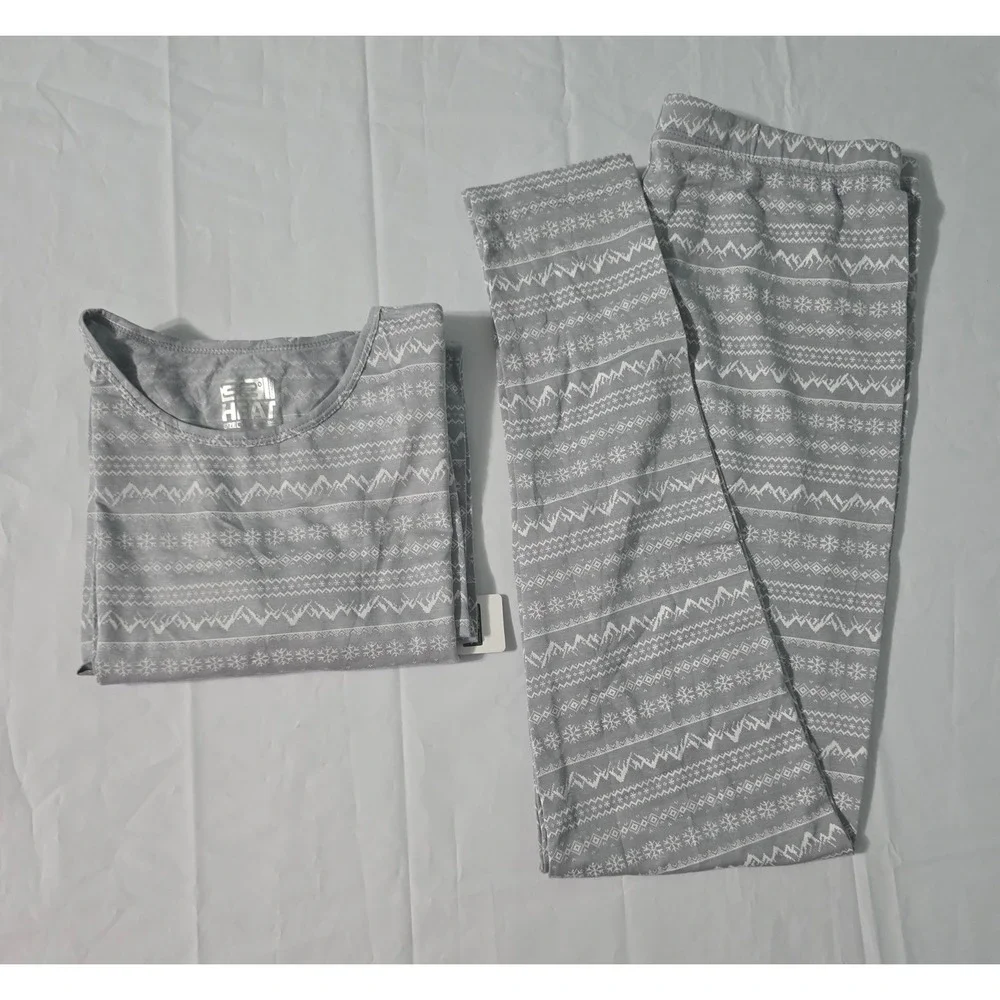 32 Degrees Heat Kids XL Grey Mountain Thermal Base Layer Set T4FK9010CO‎ NWT